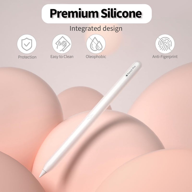 AKSHFETH Ultra Thin Protective Pencil Cover for Apple Pencil Pro &Apple Pencil 2nd Gen Silicone Case Sleeve Compatible with Apple Pencil Pro (Transparent) - Image 2
